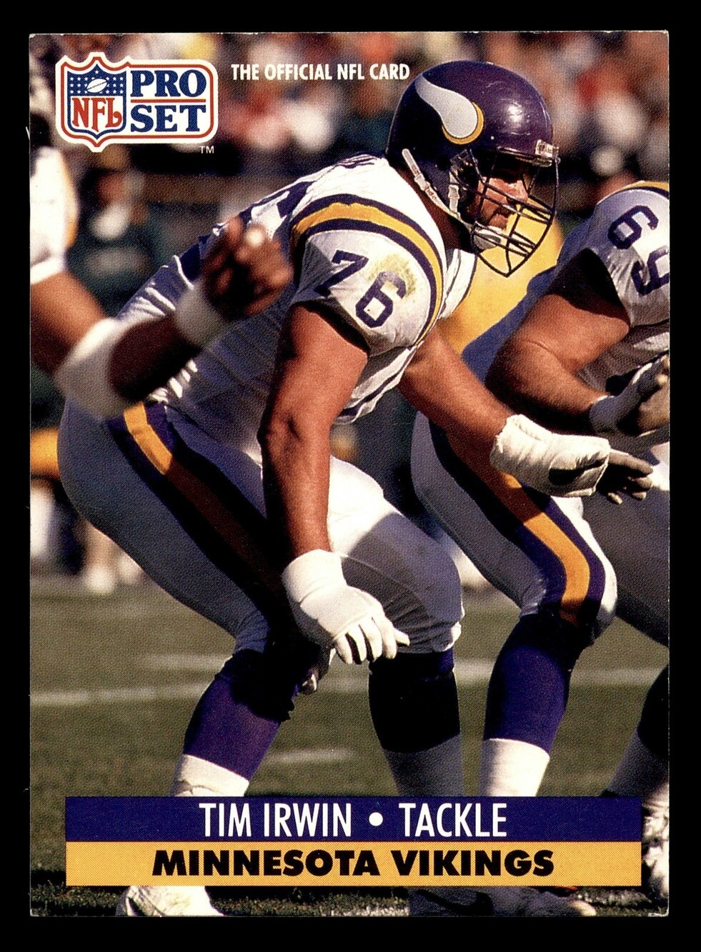 1991 Pro Set #218 Tim Irwin Minnesota Vikings Football Card